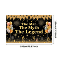 thumbnail image 2 of Golden Theme Birthday Banner Glitter Design The Man The Myth The Legend for Celebration Indoor Party Event, 2 of 7