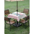 thumbnail image 3 of Outdoor Tablecloth with Umbrella Hole and Zipper, Valentine's Day Square Table Cloth 54x54 Inch Waterproof Tablecloth, Blue Truck Love Pink Plaid Romantic Picnic Table Cover for Patio Camping, 3 of 7