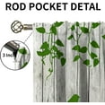 thumbnail image 3 of Nature Plant Vine Leaves Blackout Soundproof Curtains, Rustic Barn Door Wooden Large Window Curtains, Kids Thermal Insulated Long Window Drapes Energy Saving for Living Room Bedroom-W42xL63in, 3 of 6