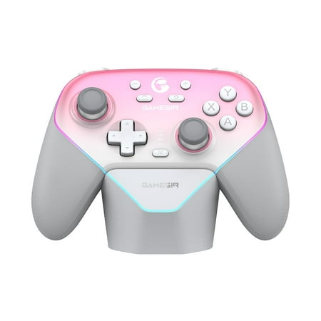 Super Nova Wireless Gaming Controller for PC/Switch/Switch 2/iOS/Android 1000Hz Polling Rate Hall Effect Stick & Trigger Rubberized Grips RGB Lighting 1000mAh - Pink
