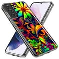 thumbnail image 2 of MUNDAZE Samsung Galaxy S22 Shockproof Clear Hybrid Protective Phone Case Neon Rainbow Psychedelic Trippy Hippie Daisy Flowers, 2 of 5