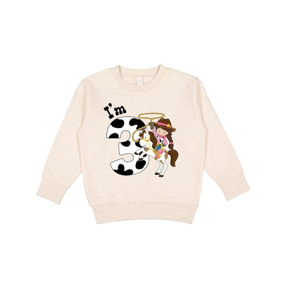 Inktastic I'm Three-cowgirl Riding Horse Birthday Toddler Sweatshirt