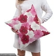 thumbnail image 4 of Ambesonne Floral Fabric by the Yard Upholstery, Blossom Common Mallow Flower, 2 Yards, Pink Raspberry White, 4 of 4