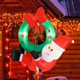 thumbnail image 2 of Costway 4 Ft Blow up Santa Claus with LED Lights & Christmas Wreath Christmas Inflatables, 2 of 10