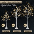 thumbnail image 2 of Ktaxon 3 Set Lit Birch Tree, Mini Christmas Tree 4FT 48 LED/5FT 72 LED/6FT 96 LED Front Porch Little Tree Set of 3, Indoor & Outdoor Decoration, 2 of 12