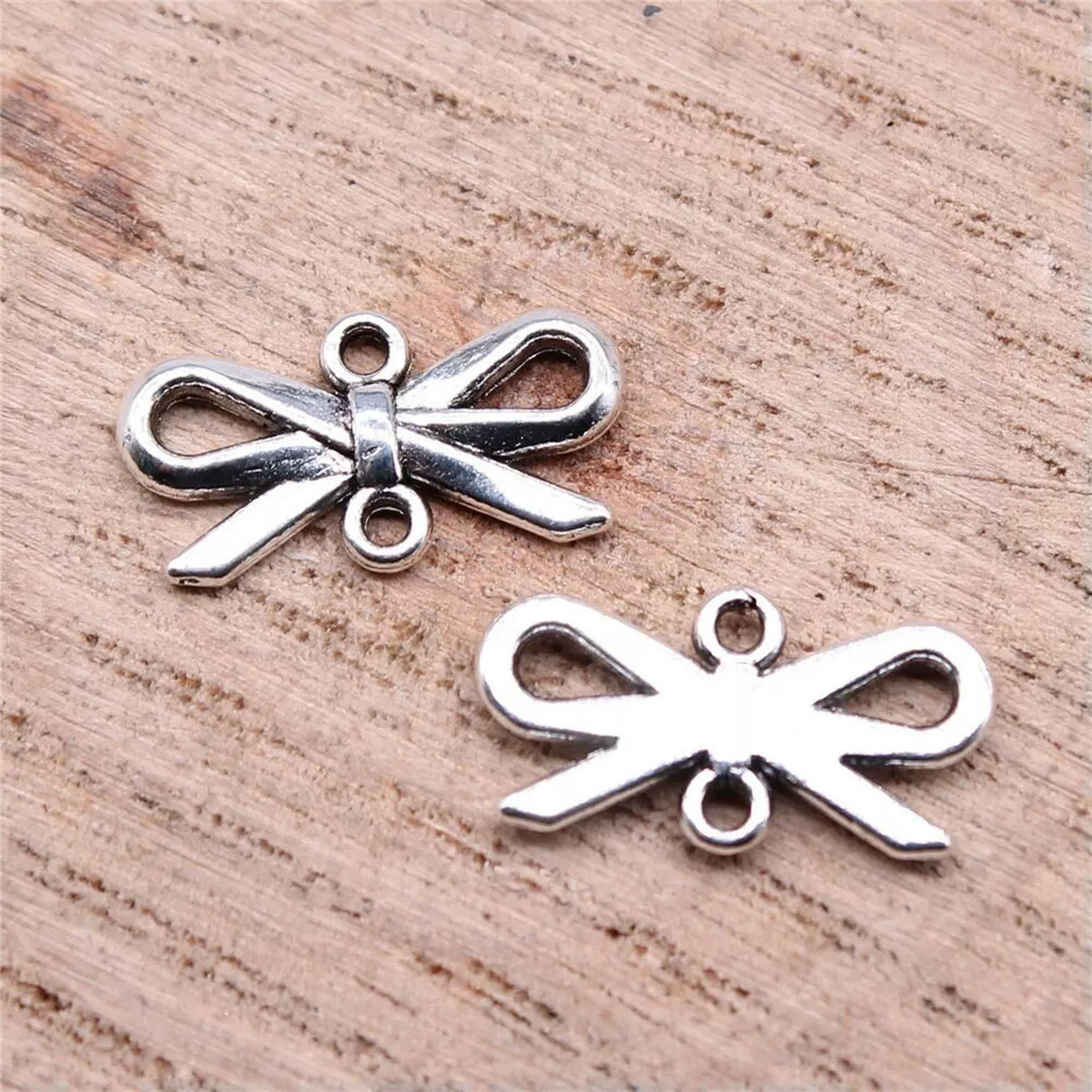 HOOUN 480 Pcs Tibet Silver Bowknot Connectors 16x8MM Diy Jewelry Making B16317