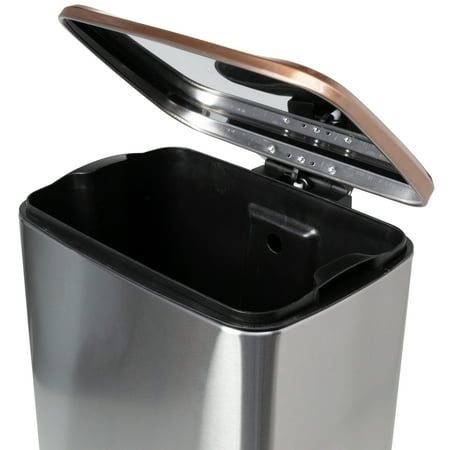 Honey-Can-Do - Set of Stainless Steel Step Trash Cans with Lid - Silver