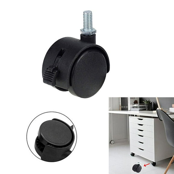 RANMEI Plastic Swivel Roller With Brake 40Mm Caster Wheel Replacement For Office Computer Chair Sofa Furniture Hardware Accessories
