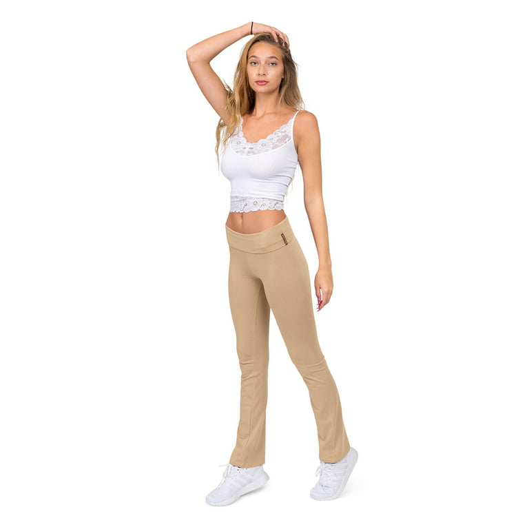 G-Style USA Women's Bootcut Flare Leggings Yoga Pants 8150 - Ochre Mustard  - Medium 