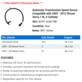thumbnail image 2 of Automatic Transmission Speed Sensor - Compatible with 2009 - 2012 Nissan Versa 1.8L 4-Cylinder 2010 2011, 2 of 2