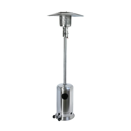 Baner Garden PH01-SS Outdoor Standing Propane Patio Heater with Cover-Commercial Tall Hammered Stainless Steel Finish Garden Standing LP Gas Porch and
