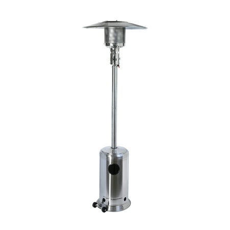 Baner Garden PH01-SS Outdoor Standing Propane Patio Heater with Cover-Commercial Tall Hammered Stainless Steel Finish Garden Standing LP Gas Porch and (Best Outdoor Porch Heater)