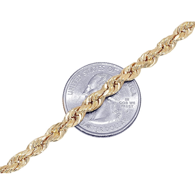 10K Yellow Gold Hollow Rope Chain Bracelet 5MM 7 10K Yellow REAL GOLD Hollow Rope Chain Bracelet 5mm 7 8 main image 1