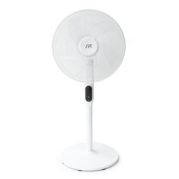 16" DC-Motor Energy Saving Stand Fan with Remote and timer-Piano White