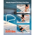 thumbnail image 2 of VEVOR Pool Rail, 48 x 32 inch Pool Handrail, 220 lbs Load Capacity Heavy Duty Stainless Steel Swimming Handrail, Seamless Welding, Recessed or Base Mount, for Poolside, Water Parks, Spa Centers, 2 of 9