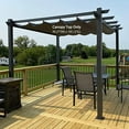 thumbnail image 2 of PURPLE LEAF Pergola Shade Cover for 10' X 10' Deck Porch Outside Outdoor Retractable Durable Fabric Canopy Replacement Top Only Gray, 2 of 9