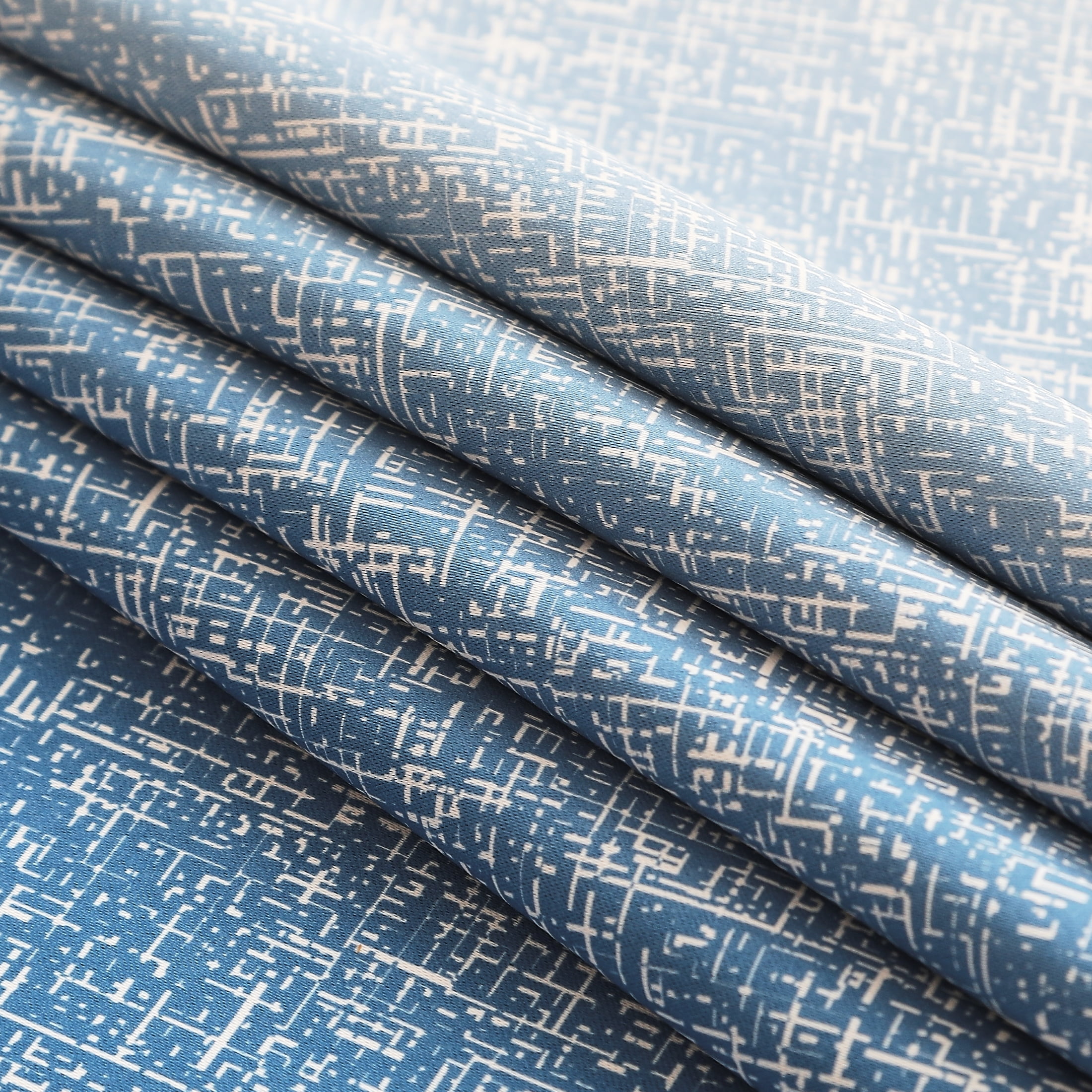 Junvictex Ombre Blue Blackout Curtains, Grommet Style, Triple Weave with Black Layer for Superior Light Blocking and Heat Absorption, Perfect for Bedrooms,54"x84"
