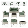 thumbnail image 3 of MRUAKA 5 Pieces Patio Conversation Set, Outdoor Sectional PE Rattan Wicker Furniture Seat,Light Green, 3 of 6