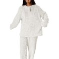 thumbnail image 1 of Conjunto de pijama cálido y grueso para mujer, pantalones de manga larga de felpa, traje de terciopelo, ropa térmica para el hogar, invierno, 2 piezas, 1 of 4