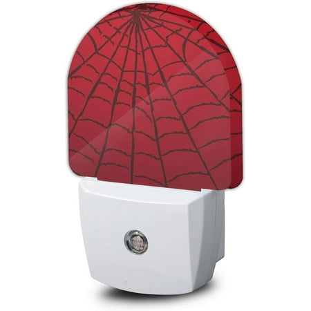 

Red Spider Web Night Light Plug-In Wall Led Night Lights Decor For Boys Girls Room Dusk To Dawn Sensor Wall Lamp For Stairway/Hallway/Kitchen 0.5W