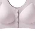 thumbnail image 3 of Zpanxa Bras for Women No Underwire Seamless Fixed Cups, Front Closure with Wide Straps and Back Smoothing for Plus Size Everyday Wear Purple 44D, 3 of 3