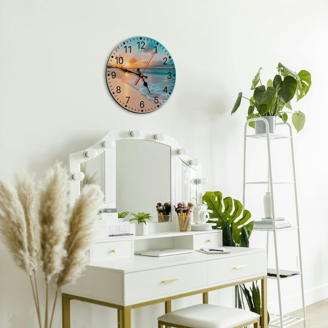 DFC Ocean Animal Wall Clock For Living Room Bedroom 24 Hour Display Dense Wooden Board Modern Decorative Hanging Clock