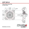 thumbnail image 3 of MAPLE ACE UCF201-8 Flange Bearing 1/2" Bore 4-Bolt Solid, 3 of 4