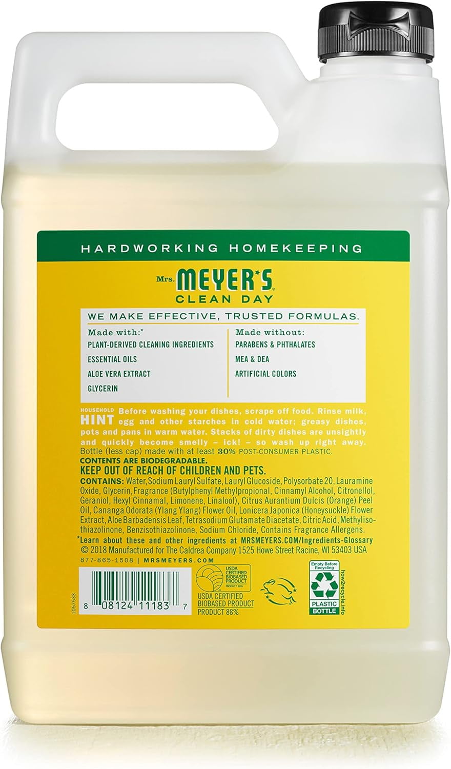 Mrs. Meyers Clean Day Liquid Dish Soap Refill Floral & Fresh Scents Set, Lavender, Honeysuckle, 48 fl oz Each, 2 CT (Variety Pack)