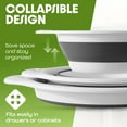 thumbnail image 4 of Gevoli (Set of 3 Sizes) Collapsible Colanders with Self-draining Base for Edge of Sink - Plastic Food strainer (White), 4 of 8