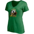 thumbnail image 2 of Women's Fanatics Green Oregon Ducks Primary Logo V-Neck T-Shirt, 2 of 3