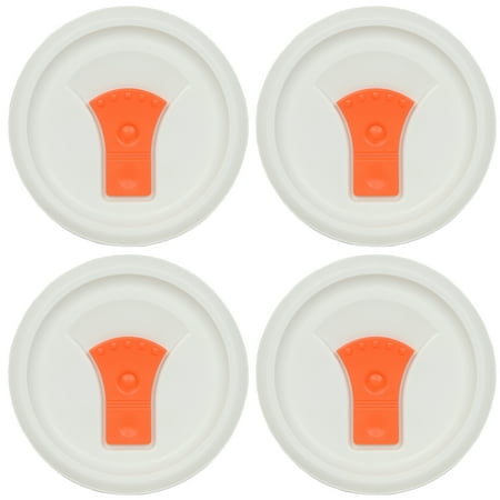 Corningware Replacement Lid FM-22-VPC 20oz Orange Round Cover 4-Pack for Corningware F-22 or FM-22 Pop-Ins Soup Mug (Sold Separately)