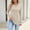 Beige, variant on Womens Ribbed Knit T-Shirts Long Sleeve V Neck Casual Blouses Eyelet Lace Crochet Cuffs Tops Loose Fit Basic Pullover for Fall Everyday Lounge Clothing