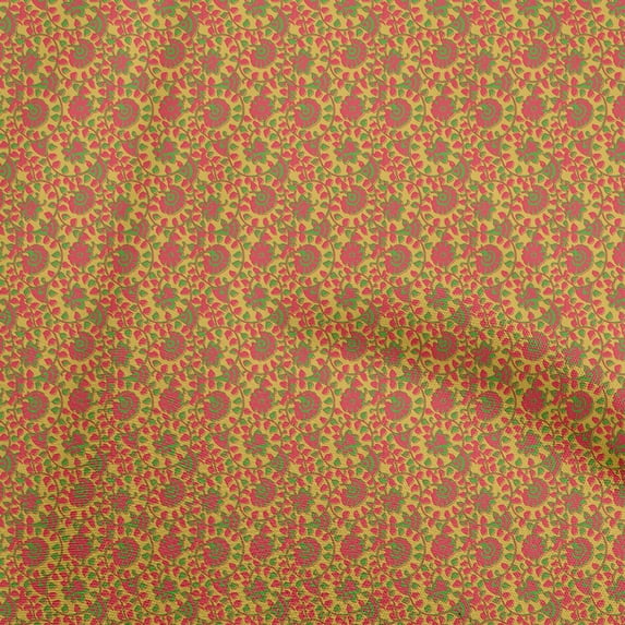 oneOone Cotton Poplin Yellow2 Fabric Floral Sewing Craft Projects Fabric Prints By Yard 42 Inch Wide