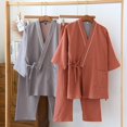 thumbnail image 2 of OWLONLINE Japanese Style Pajamas Gauze Cotton Japanese Kimono Suit, 2 of 5