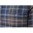 thumbnail image 3 of Cherokee Men's Tottus Camisa Navy & Brown Plaid Hooded L/S Flannel Shirt, 3 of 3
