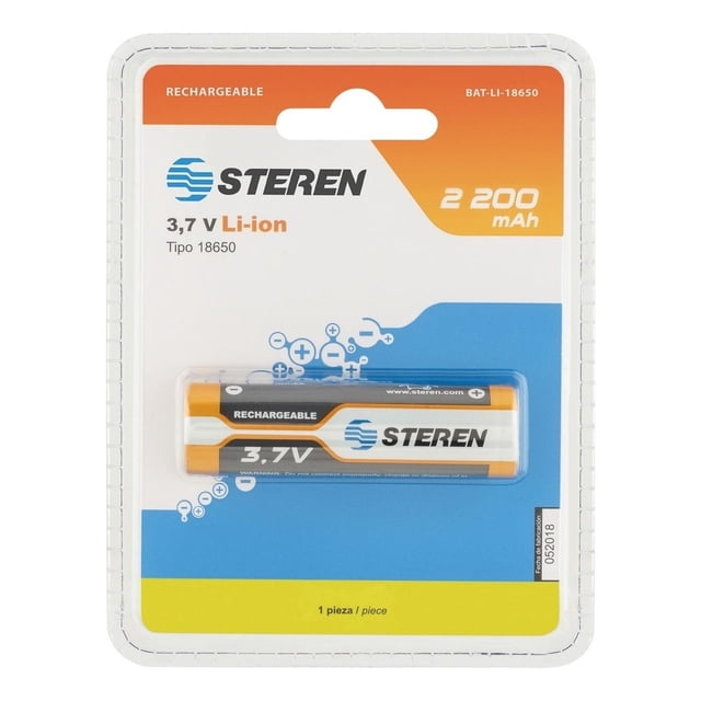 Batería Recargable Li-ion 2200mah Tipo 18650 | Bat-li-18650 Steren BAT-LI-18650