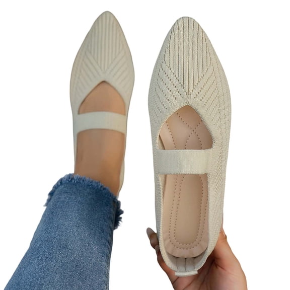 ZACPNCV Womens Plus Size Mesh Moccasins Pointed Toe Breathable Comfort Flat Casual Shoes