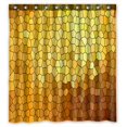 thumbnail image 1 of Cortina de ducha ABPHQTO de poliéster impermeable con textura de mosaico dorado brillante 160x180 cm, 1 of 1