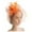 Orange, variant on Women Tea Party Headband Wedding Flower Mesh Feathers Hair Clip