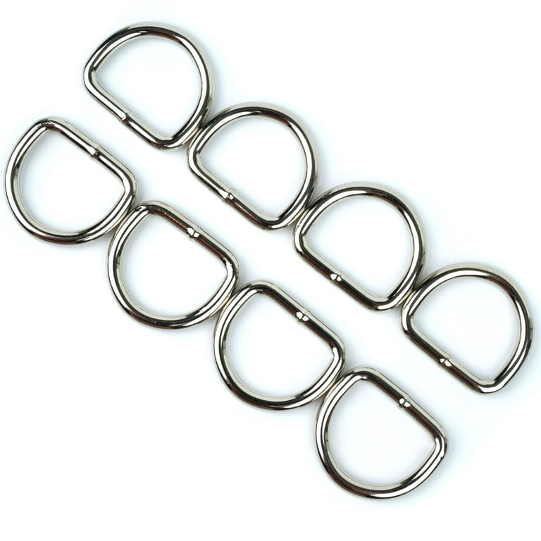 50 PCS Metal D Rings 1 Inch Non Welded Nickel Hardware Bags Ring for Sewing  Keychains Belts and Dog Leash Hand DIY Accessories