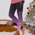 thumbnail image 2 of Gyexs Christmas Leggings for Women Plus Size Funny Xmas Graphic High Waist Leggings Soft Comfy Ankle Length Pajama Pants A08 Purple & M, 2 of 5
