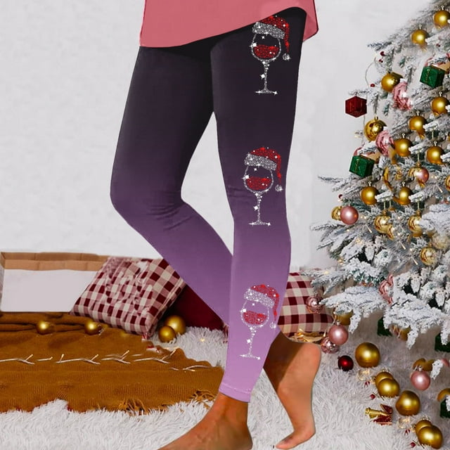 MKLEKYY Leggings de yoga para mujer, leggings para entrenamiento, leggings con estampado navideño, pantalones con bloques de color, leggings suaves y elásticos. 2206