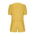 thumbnail image 6 of Teissuly Women's Fashion Two Piece Solid Color Cotton And Linen Loose Casual Suit, 6 of 8