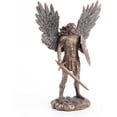 thumbnail image 2 of Finition Bronze Archange Saint Michel en Armure avec Bouclier et Statue d'Épée, 2 of 5
