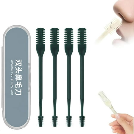 HaoXun 4 Pcs Double-sided Stainless Steel Nose Hair Trimmer – 360 Degree Rotation Safe Portable Handheld Nose Hair Cutter for Personal Grooming Home Travel HaoXun 4 Pcs Double-sided Stainless Steel Nose Hair Trimmer – 360 Degree Rotation Safe Portable Handheld Nose Hair Cutter for Personal Grooming Home Travel