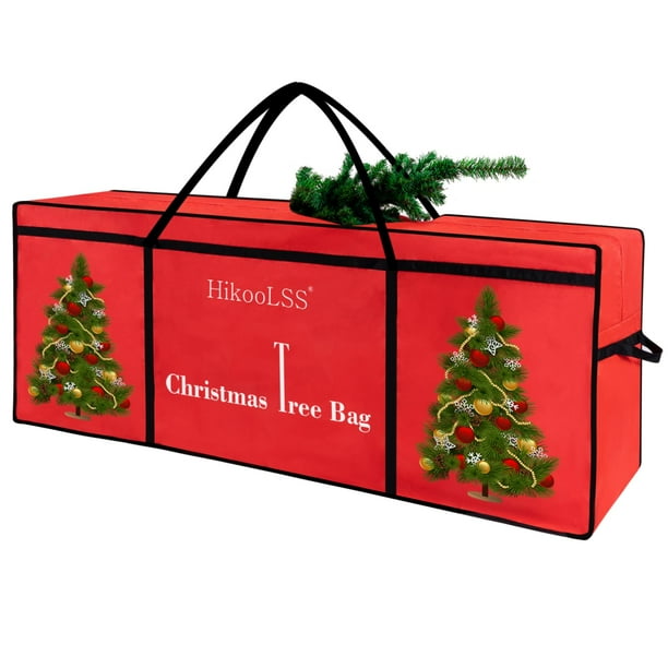Bolsa de almacenamiento para árbol de Navidad Hikoolss 165 x 58 x 69 cm, color rojo