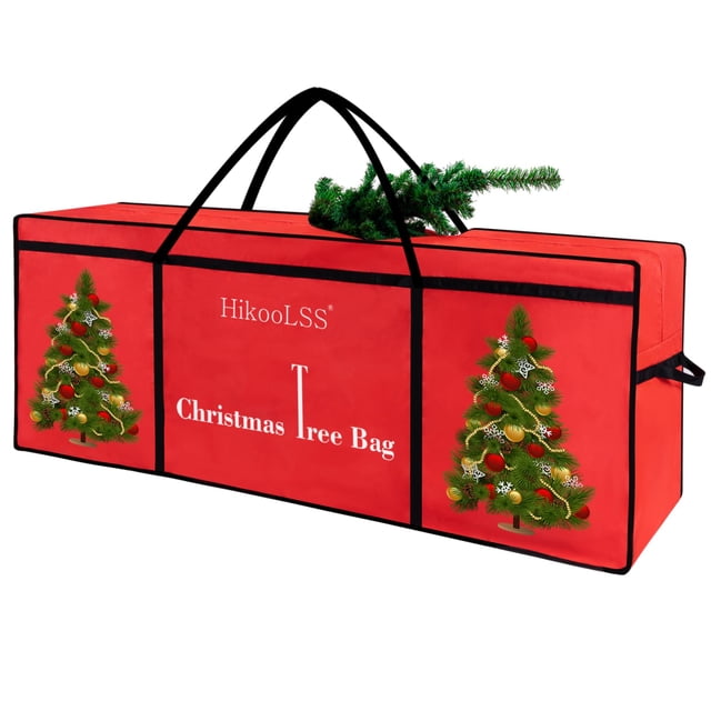 Bolsa de almacenamiento para árbol de Navidad Hikoolss 165 x 58 x 69 cm, color rojo