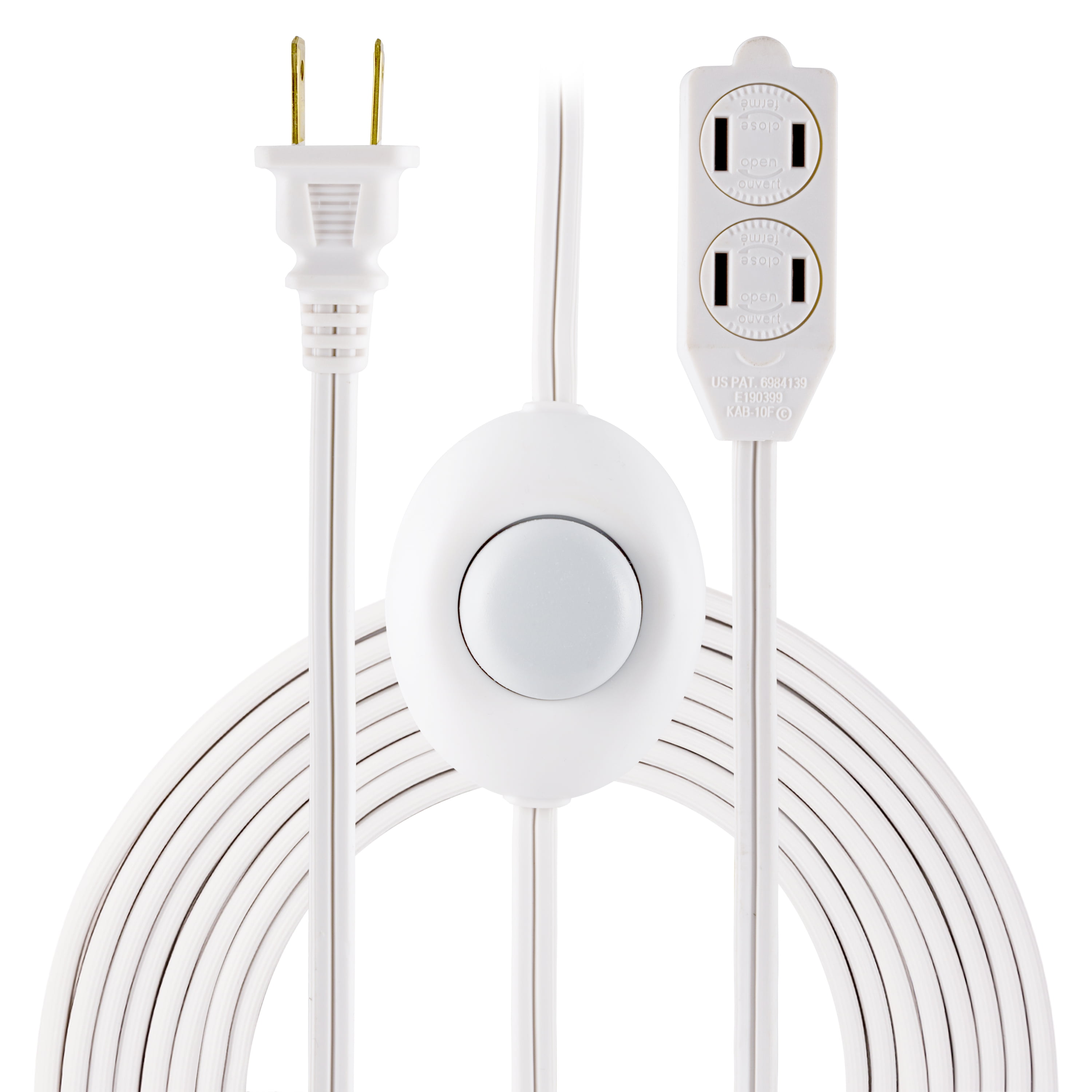 PRIME HOUSEHOLD CORD WHITE 6 FT" 3-OUTLET CABLE TV EXTENSION FOR FAN LIGHT