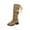 Khaki, variant on SKIYLEVZ Knee-High Boots for Women Everyday Style Waterproof Winter Booties Pair with Dresses and Skirts​​ Figure-Flattering Fashion Statement Faux Leather Boots