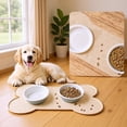 thumbnail image 5 of Dog Cat Food Mat Raised Edges Dog Feeding Mat Silicone Food Mat for Pet Bowls Milkbrown,Beige 10" x 20", 5 of 9